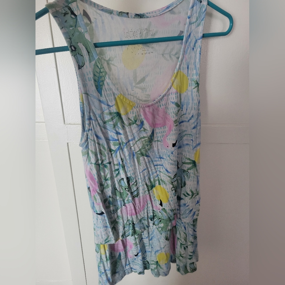 Latched Mama Nursing  Sleeveless Tank with Leaf Print